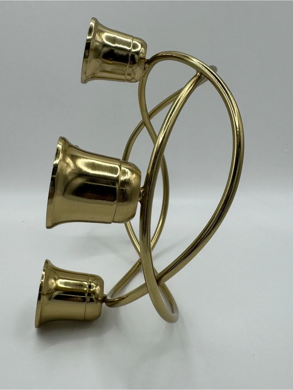 Vintage PartyLite Brass Quartet Candle Holder 4 Taper Candelabra Centerpiece MCM - Picture 6 of 10